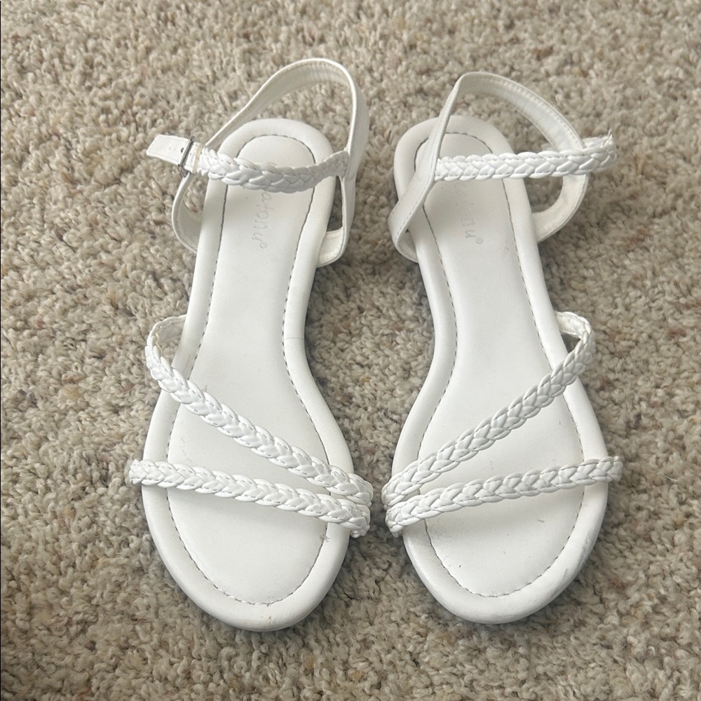 Elegant White Braided Sandals